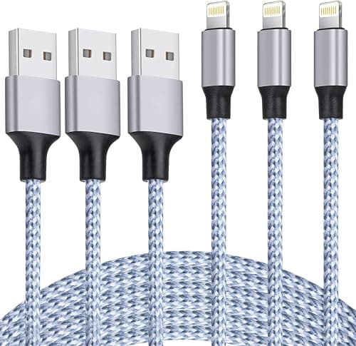 DAZHWA iPhone Charger 3pack 6ft MFi Certified Best New Nylon Braided Lightning Cable Cell Phone Fast Charger Cord Compatible with iPhone14/13/12/11Pro Max/XS/XR/X/8/7/6/5/SE/iPad More - Image 1