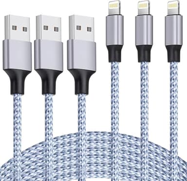 DAZHWA iPhone Charger 3pack 6ft MFi Certified Best New Nylon Braided Lightning Cable Cell Phone Fast Charger Cord Compatible with iPhone14/13/12/11Pro Max/XS/XR/X/8/7/6/5/SE/iPad More - Image 1