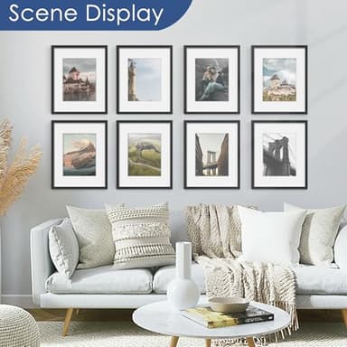 PEALSN 16x20 Picture Frame Set of 6, Display Pictures 11 x 14 with Mat or 16 x 20 Without Mat for Wall Mounting Display, Poster Frames Collage for Wall Decor, Black. - Image 7