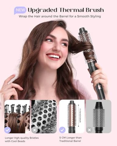 Lopeie 5 in 1 Wand Curling Iron Set, Hair Styling Tools with Thermal Brush and 4 Interchangeable Ceramic Barrels from 1/2 to 1 1/2 inch, Fast Heating, Dual Voltage Hair Curler, Gifts for Women - Image 5