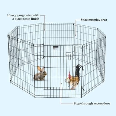 Dog Playpen - Foldable Metal Exercise Puppy Play Pen with 8 24x30in Panels - Indoor/Outdoor Pen with Door for Dogs, Cats or Small Animals by PETMAKER - Image 2