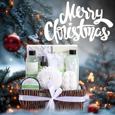 Spa Gift Baskets For Women Body & Earth 10pcs Spa Gifts For Women, Lily Gift Baskets Bath and Body Works Gift Set For Women with Bubble Bath, Body Lotion, Christmas Gift Baskets for Women Bath Set - Image 2