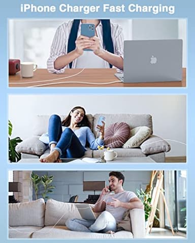 USB C to Lightning Cable (2pack 6ft), Apple MFi Certified iPhone Fast Charger 2m, Power Delivery Original Type C Charging Cord for Apple iPhone 13/12/11 Pro/11/XS MAX/XR/8/7/6s Plus,iPad (White) - Image 6