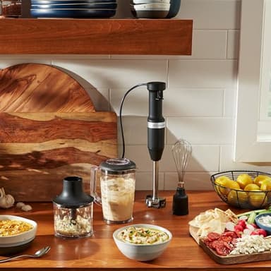 KitchenAid Variable Speed Corded Hand Blender with Accessories, Black Matte, KHBV83BM - Image 3