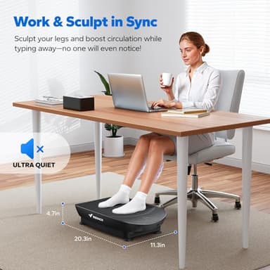 MERACH Vibration Plate Exercise Machine, Slim Vibration Plate for Lymphatic Drainage Weight Loss, Vibrating Plate with Real-Time Calorie Tracking on LED Display, Workout Equipment for Home Women Men - Image 7