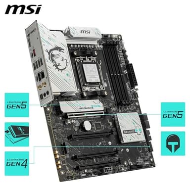 MSI B850 Gaming Plus WiFi Motherboard, ATX - Supports AMD Ryzen 9000/8000 / 7000 Processors, AM5 - DDR5 Memory Boost 8200+ MT/s (OC), PCIe 5.0 x16 & 4.0 x16, M.2 Gen5, Wi-Fi 7, 5G LAN - Image 5