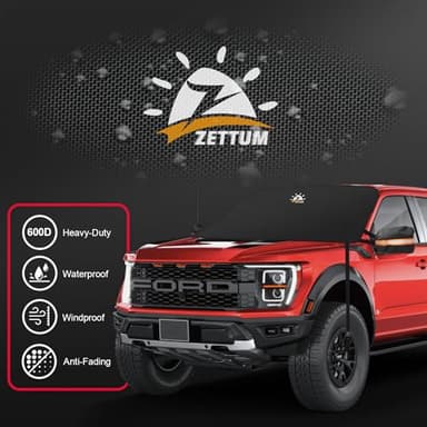 Zettum Car Windshield Cover for Ice and Snow - 600D Windshield Snow Cover with Side Mirror Cover Heavy Duty, Standard Winter Frost Hail Protector for Most Car, Truck, SUV, Van and MPV (70 x 50 Inch) - Image 4