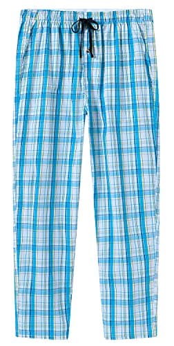 MoFiz Men's Pajama Pants,Cotton Sleep Lounge Bottom Pant Comfortable Plaid Woven Pj's Pants 3pack(D,Large - Image 3