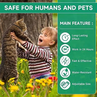 4 Pack Flea Collar for Cats, Cat Flea and Tick Treatment, 8 Months Protection Flea and Tick Prevention for Cats, Waterproof Cat Flea Collar, Adjustable Cat Flea and Tick Collar for Cats Kittens, Black - Image 5
