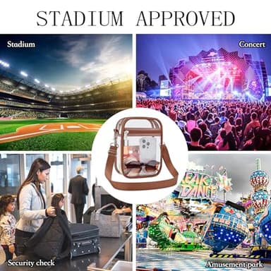 USPECLARE Clear Purse Stadium Transparent Messenger Bag Stadium Approved for Men and Women Clear CrossBody Bag - Image 6
