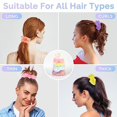 8 Pcs LED Scrunchies for Women - Scrunchy, Light Up Scrunchies for Girls, Colorful Yarn Hair Tie Multi Light Modes, Glow in the Dark Hair Accessories for Christmas Rave Party (#01) - Image 4