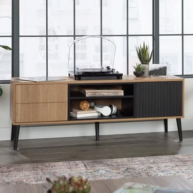 Sauder Ambleside Modern TV Credenza, L: 55.91" x W: 15.67" x H: 20.87", Serene Walnut - Image 7