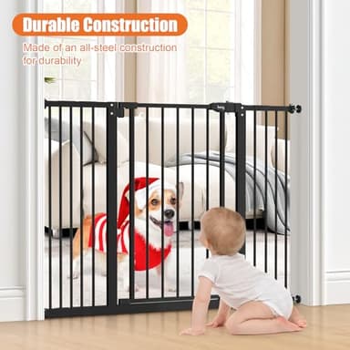 keny 29"-42.7" Baby Gate for Stairs, Auto Close Dog Gate for Doorways, No Drilling Needed, Safety Barrier for Kids and Pets, 30" Tall, Black - Image 3