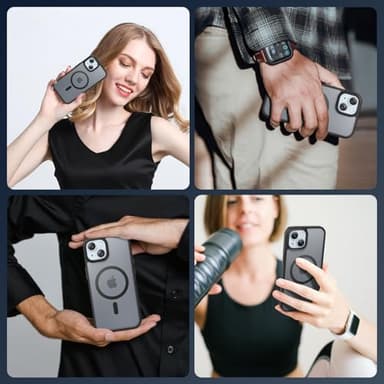 Temdan for iPhone 14 Plus Case & iPhone 15 Plus Case, Compatible with Magsafe, Anti-Yellowing, Military-Grade Protection, Shockproof Slim Magnetic Phone Case Cover, Black - Image 8