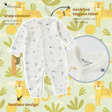 Minicoco Baby Girls Boys Long Sleeve Rompers Infant Toddler Newborn Footless Jumpsuits One-Piece Cotton Outfits (3, Life in Australia, 9-12 Months) - Image 6