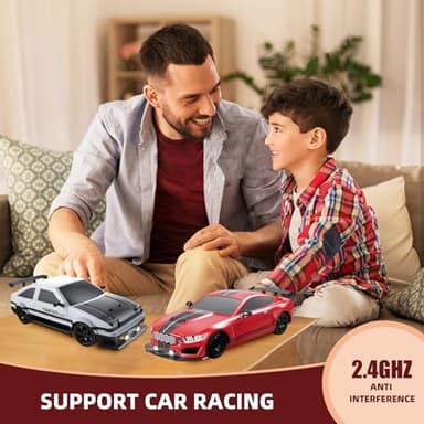 Sakeye RC Drift Car 2.4GHz 1:16 Scale 4WD High Speed Remote Control Cars Vehicle with LED Lights Two Batteries and Drifting Tires Racing Sport Toy Cars for Adults Boys Girls Kids - Image 5