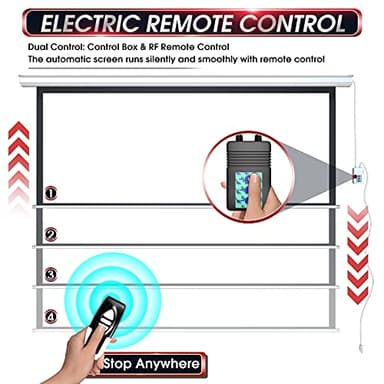 Aoxun 100" Motorized Projector Screen - Indoor and Outdoor Movies Screen 100 inch Electric 16:9 Projector Screen W/Remote Control - Image 4