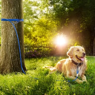 Tresbro 70FT Reflective Tie Out Cable for Dogs Up to 250 Pounds, Steel Wire Lead Leash Cable with Stainless Rotatable Clip, Lightweight and Enduring, Dog Lead Chains for Outside,Yard,Camping, Blue - Image 6