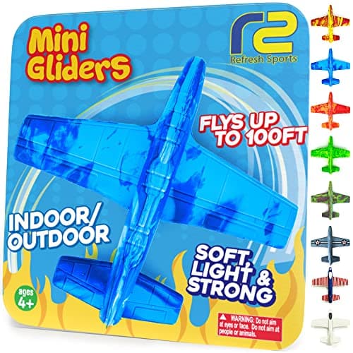 Airplane Toy Foam Airplanes for Kids - Best Stocking Stuffers for Boys & Girls - Easy Throwing Air Planes - Gift Idea Toy Games - Styrofoam Plane Glider - Great Gifts for Ages 4 5 6 7 8 9+ Year Old - Image 1