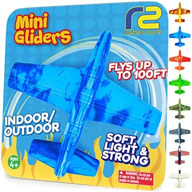 Airplane Toy Foam Airplanes for Kids - Best Stocking Stuffers for Boys & Girls - Easy Throwing Air Planes - Gift Idea Toy Games - Styrofoam Plane Glider - Great Gifts for Ages 4 5 6 7 8 9+ Year Old - Image 1