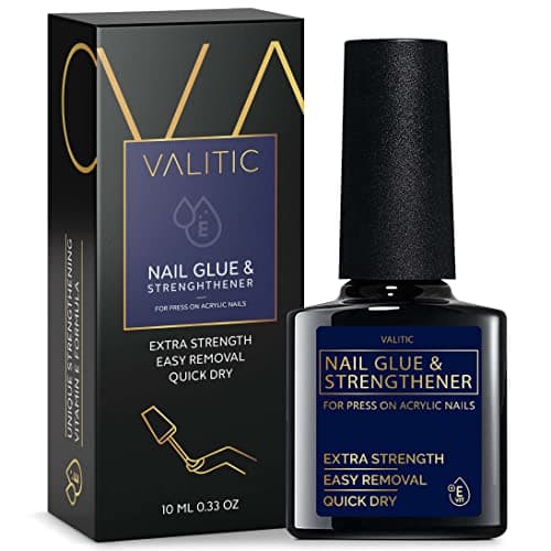 Valitic Strong Nail Glue and Strengthener - Quick Dry Brush On Gel for Long Lasting Nails - Adhesive Bond for False Nails - Strengthener for Nail Tips - 1 PACK - Image 1