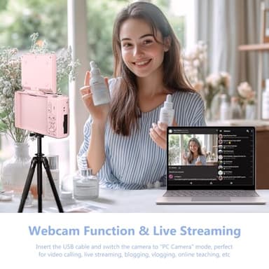 4K Digital Camera for Photography, 64MP Vlogging Camera for YouTube with 3" 180° Flip Screen, 18X Digital Zoom Point and Shoot Camara with 32GB Micro SD Card for Beginner (Pink) - Image 4