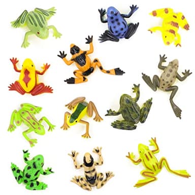 Darovly 36Pcs Realistic Frogs Animal Frog Bullfrog Model Plastic Frogs Toy Figures for Game Party Favor Home Garden Decor or Gifts(12 Different Types - Image 2