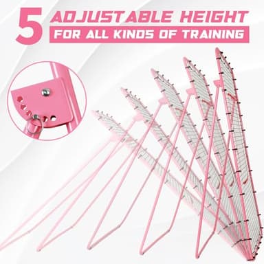 Adjustable Volleyball Rebounder Net 7x4 ft with PU Volleyball and Stakes - Bounce Back Training Equipment for Practicing Volleying, Bumping, Spiking, Easy Set Up & Steady for Multi Sports (Pink) - Image 3