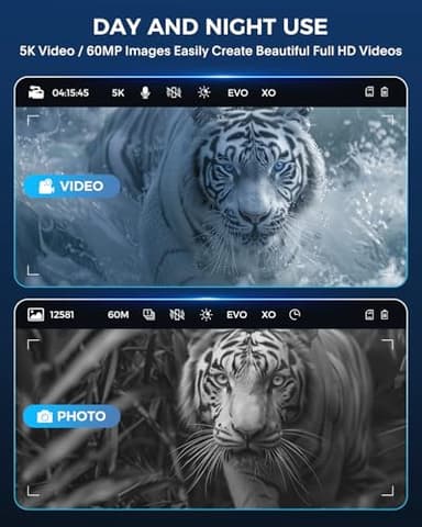 Night Vision Goggles - Night Vision Binoculars for Adults, 5000mAh Rechargeable Infrared Binoculars with 3'' Large Screen, 10X Digital Zoom External Flashlight for Camping - Image 2