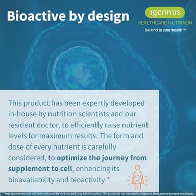 Igennus Super B-Complex Methylated B-Vitamins, MTHFR Supplement with Methylfolate & B12 Methylcobalamin, High Bioavailability & Potency, Vegan, Lab Verified, 180 Small Tablets - Image 9