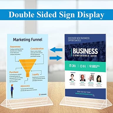 Seencool Acrylic Sign Holder 8.5 x 11 Vertical Double-Sided Flyer Display Stands, Plastic Table Menu Stand, Clear Picture Paper Frames for Office Home Store Restaurant 6Pack - Image 3