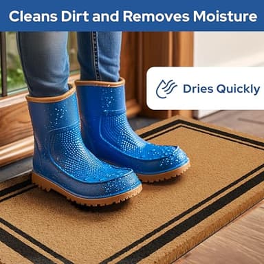 Barnyard Designs Natural Coco Coir Heavy Duty Backing Doormat - Large Cute Non-Slip Front Door Welcome Mat for Outside Entrance or Porch Entry, Brown (17x30, Border) - Image 6