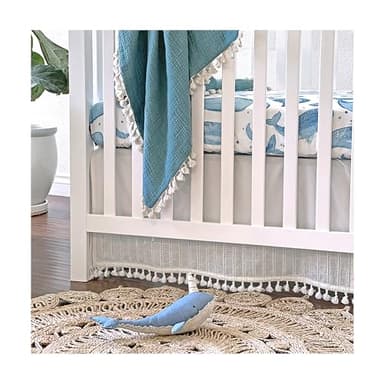 Crane Baby Ocean Crib Sheet, 100% Cotton Fitted Sheet, 28" x 52", Crib Sheets for Boys, Toddler Bed Sheets, Ocean Nursery Decor - Image 3