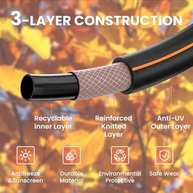 Giraffe Tools Garden Hose 100ft x 5/8", Water Hose Heavy Duty, Flexible, Lightweight Hybrid Hose with Swivel Handle, Male to Female Fittings, Burst 600 PSI - Image 5