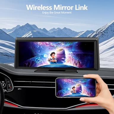 Wireless Carplay Screen for Car 2K Dash Cam, 8.1" HD Portable Car Stereo with Carplay & Android Auto, 1080P Backup Camera, Mirror Link/Bluetooth/GPS Navigation/Satellite Radio for All Vehicles - Image 3