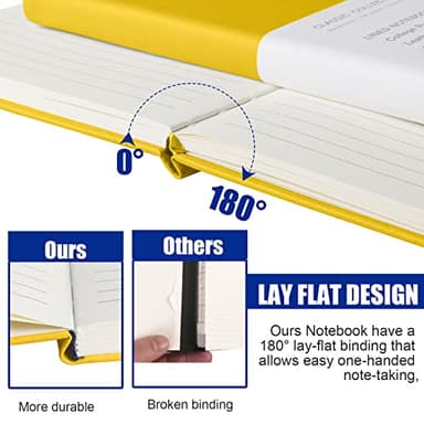 EMOMAS Lined Journal Notebook, 6Pack(bright yellow), 160 Pages, Medium 5.7 inches x 8 inches - 100 gsm Thick Paper, Hardcover - Image 4