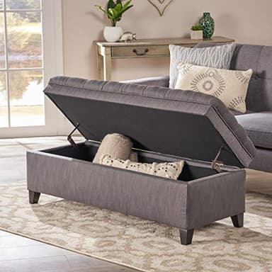 Christopher Knight Home Juliana Fabric Storage Ottoman, Gray - Image 4