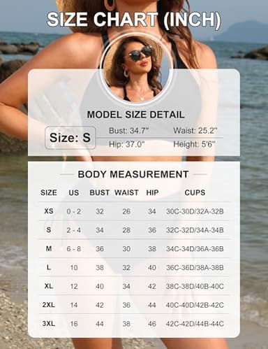 Blooming Jelly Womens High Waisted Bikini Sets Stripe Tummy Control Bathing Suits Ruched 2 Piece Swimsuit (Medium, Blue) - Image 6