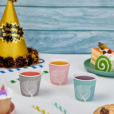 LITOPAK 300 Pack 3 oz Disposable Bathroom Cups, Colorful Small Disposable Paper Cups for Parties, Picnics, Barbecues, Travel and Events - Image 4