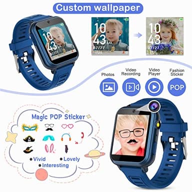 Smart Watch for Kids with 24 Puzzle Games HD Touch Screen Camera Music Player Pedometer Alarm Clock Calculator Flashlight 12/24 hr Gifts for 4-12 Year Old Boys Toys for Kids - Image 3