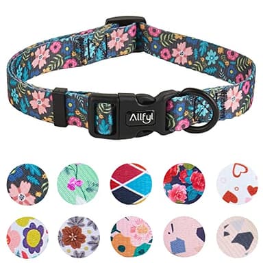 Dog Collar Adjustable Flower Dog Collars with Quick Release Safety Buckle Soft Comfortable Cute Pet Collar for Small Medium Large Dogs - Image 1