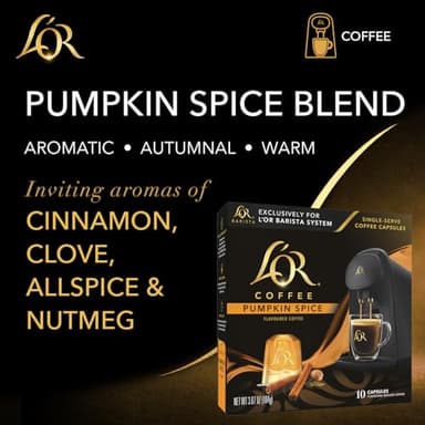 L'OR Coffee Pods, 30 Capsules Pumpkin Spice, Single Cup Aluminum Coffee Capsules Exclusively Compatible with the L'OR BARISTA System - Image 3