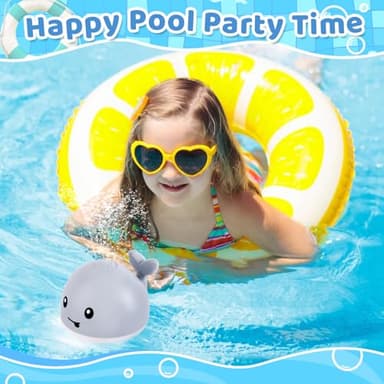 Gigilli Upgraded Baby Bath Toys, Rechargeable Light Up Bath Toys for Kids 1-3, Baby 6-12 12-18 Months Whale Bath Toy Sprinkler, Fountain Bathtub Toys Toddler Newborn Birthday Gifts - Image 4