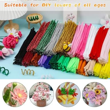 Zxiixz 100Pcs Pipe Cleaners, Pipe Cleaners Craft, Creative Craft Pipe Cleaners for Festivals Decoration, Chenille Stems Crafting Pipe Cleaners, Craft Supplies for Home DIY Hand Arts Decorations/White - Image 4