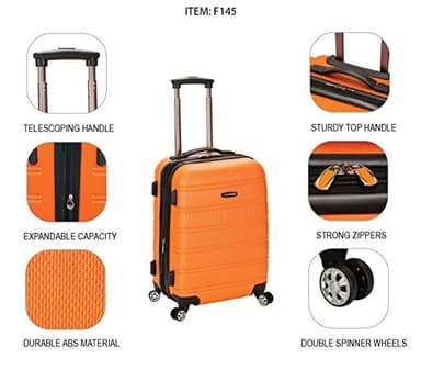 Rockland Melbourne Hardside Expandable Spinner Wheel Luggage, Mint, Carry-On 20-Inch - Image 9