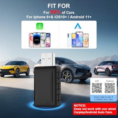 VCARLINKPLAY 2 IN 1 Wireless Carplay Adapter, Plug & Play Magic link Carplay Stable Fast Connection, Convert Factory Wired to Wireless Carplay Dongle/Android Auto Adapter for Cars 2016+, iPhone iOS 9+ - Image 7