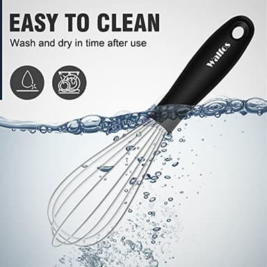 Walfos Mini Stainless Steel Whisk for Cooking - Heat Resistant Kitchen Whisks for Non-stick Cookware, Balloon Egg Beater Perfect for Blending, Whisking, Beating, Frothing & Stirring, 5+7in/12+17cm - Image 7