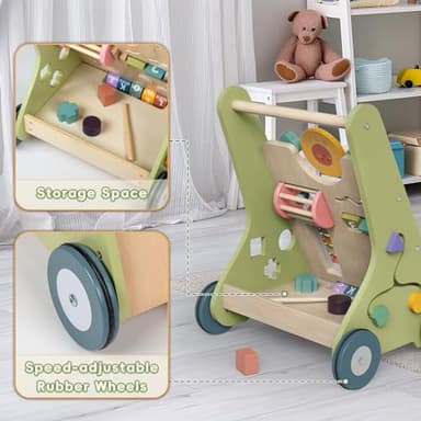 Bautia Wooden Baby Walker, Montessori Walker for Babies 6-12 Months, Push Walking Toys for 1 Year Old Learning to Walk - Image 4