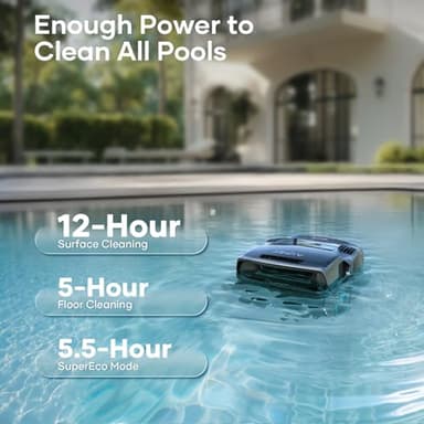 Aiper Scuba X1 Pro Max All-in-One Pool Cleaning Robot & Pool Skimmer, 8500 GPH Power, Smart Adaptive Path, Pool Mapping, Double Filtration, Smart Surface Parking, Pool Vacuum for All Inground Pools - Image 6