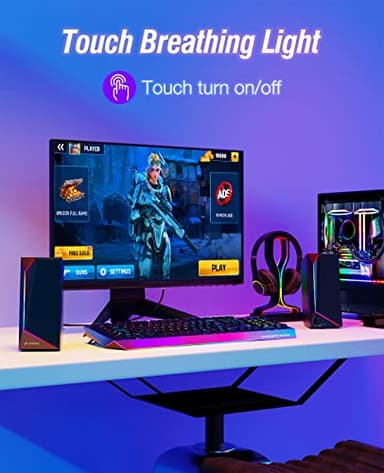 LENRUE Computer Speakers, USB/USB-C Powered PC Speakers with Loud Stereo Sound, Headphone-in for Desktop, iMac, MacBook, Laptop, Monitor (USB-C to USB Adapter Included) - Image 2